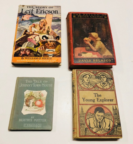 ANTIQUARIAN BOOK LOT includes Johnny Town-Mouse by Beatriix Potter (1918) The Young Explorer (1910)