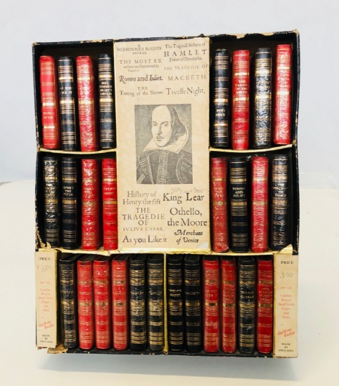 RARE Geoffrey Parker MIDGET SHAKESPEARE BOOK COLLECTION with STORE DISPLAY