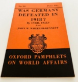 WAS GERMANY DEFEATED IN 1918? Pamphlet on World Affairs (1940) WW2