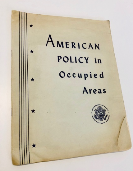 RARE American Policy in Occupied Areas (1947) GERMANY - U.S. Department of State