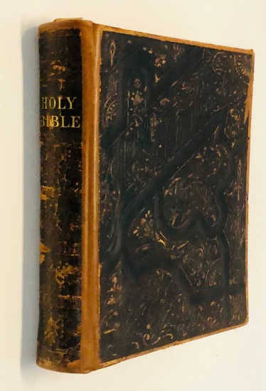 RARE Holy Bible with Old & New Testaments (1891) with Hand-Written GENEALOGY & MAPS - LARGE FOLIO