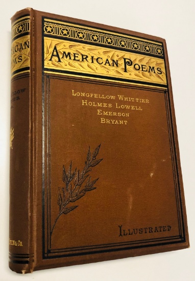 AMERICAN POEMS (1882) Longfellow, Whittier, Holmes, Lowell WONDERFUL BINDING