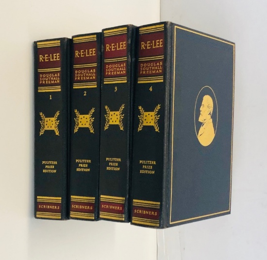 R.E. LEE: A Biography - Pulitzer Prize Edition (1948) FOUR VOLUME SET