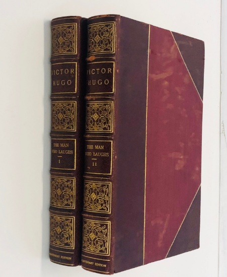 The Men Who Laughs by Victor Hugo (c.1890) Two Decorative Volumes