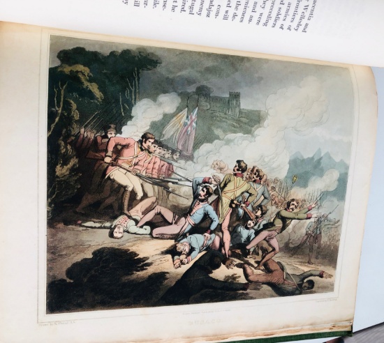 RAREST Victories of the Duke of Wellington (1819) with 12 HAND COLORED AQUATINT PLATES - WATERLOO