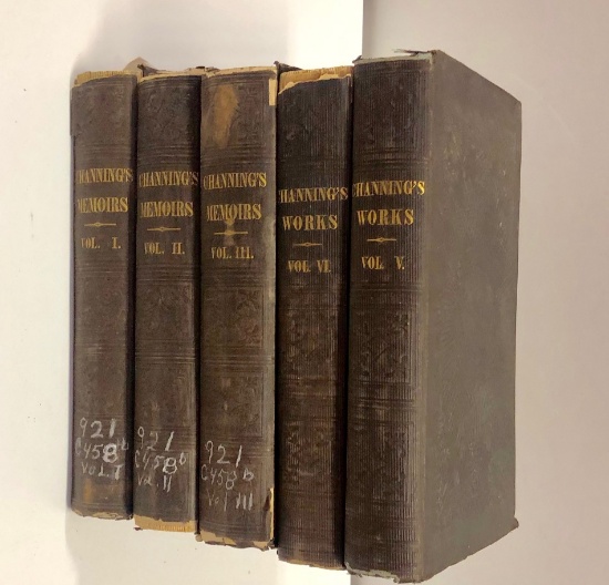 Memoir of William Ellery Channing (1848) Five Volumes