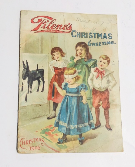 RARE Filene's Department Store (c.1909) CHRISTMAS GREETING Book
