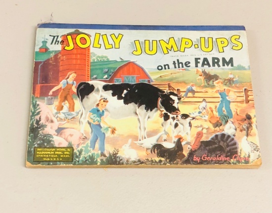 RARE POP-UP BOOK The Jolly Jump-Ups on the Farm by Geraldine Clyne (1940)