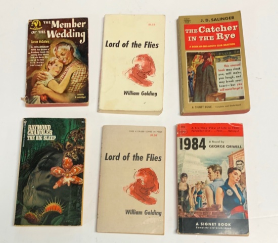 COLLECTION of Vintage Paperbacks - LORD OF THE FLIES - Catcher in the Rye - 1984