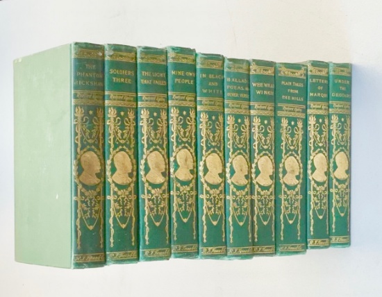 VERY NICE Ten Volumes of Rudyard Kipling (1899) Decorative Binding