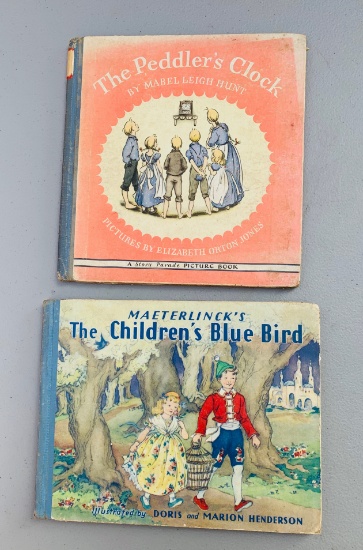 The Children's Blue Book by Maeterlinck (1913) & The Peddler's Clock (1936) CHILDREN'S BOOKS