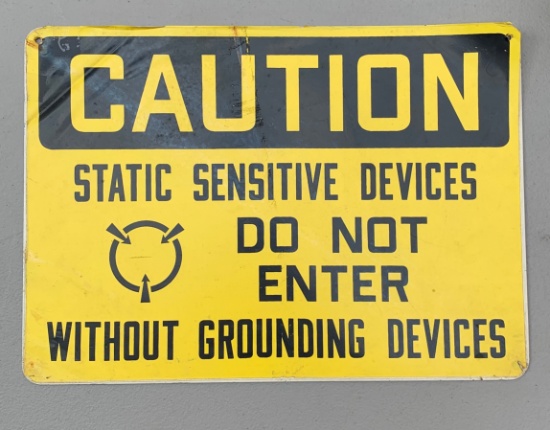 Vintage Static Sensitive Devices CAUTION Sign