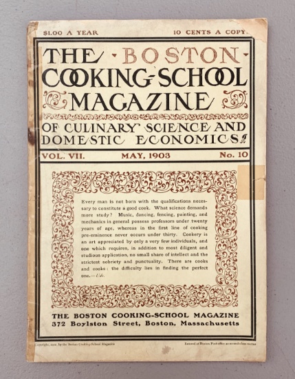 The BOSTON Cooking-School Magazine (1903) Culinary Science Domestic Economics