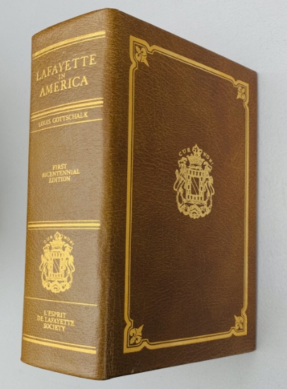 RAREST Lafayette in America 1777 - 1783 - LIMITED & SIGNED (1976) Leather & 24k GOLD