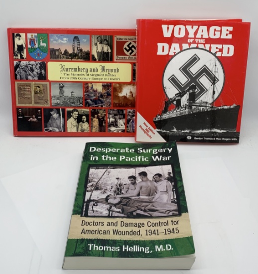 WW2 BOOK LOT including Desperate Surgery in the Pacific War (2017) & Nuremberg and Beyond (2009)