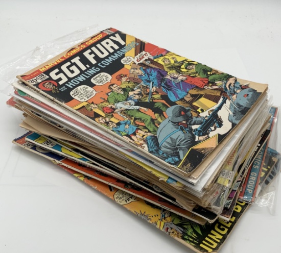 LARGE LOT OF COMIC BOOKS including Sgt. Fury & Rawhide Kid from the 1970's