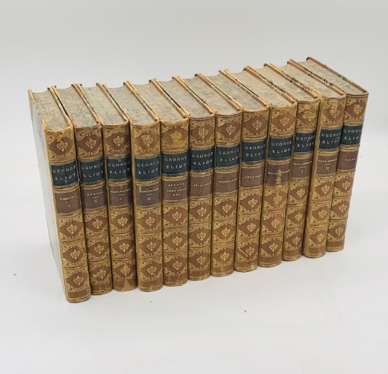 George Eliot's Works (c,1890) BEAUTIFUL Twelve Volumes for Shelf