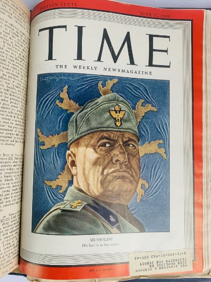 TIME MAGAZINE BOUND (January - June 1943) WW2 STALIN - MUSSOLINI - MONTGOMERY
