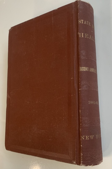 RARE State Board of Health of NEW YORK (1882) Report - Personal Copy of Health Officer