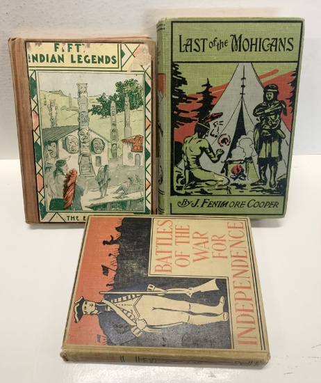 COLLECTION of Juvenile Books - LAST OF THE MOHICANS - War of Independence - Indian Legends (c.1910)