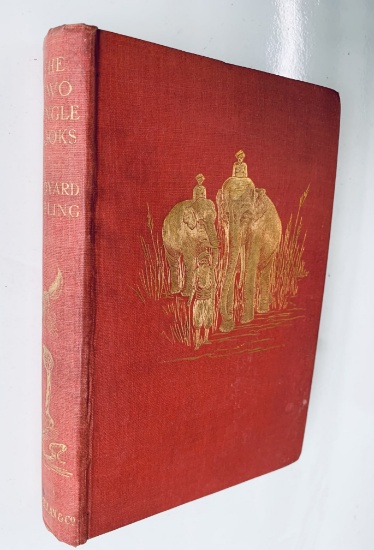RARE The Two Jungle Books by Rudyard Kipling (1924) First Thin Printing Edition