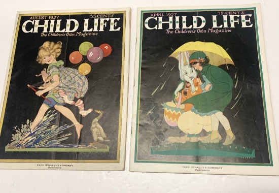 Two Copies of CHILD LIFE MAGAZINE (c.1920) Nice Covers