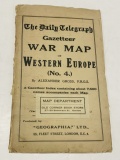 WW1 Western Europe WAR MAP (c.1915)