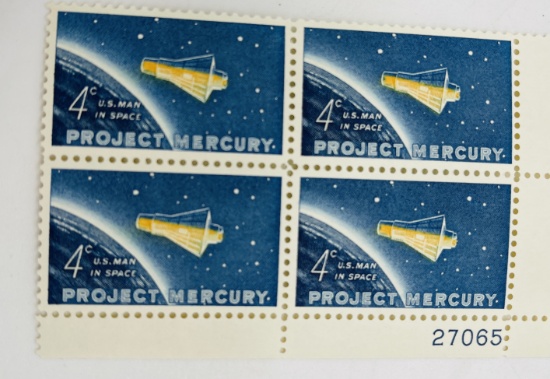 Collection of 1960's Stamp Blocks - World's Fair - NASA - Eleanor Roosevelt