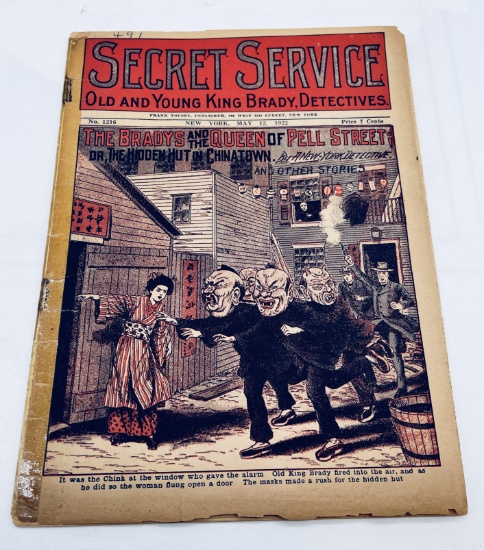 1922 Detective Magazine with San Francisco Anti-Chinese Cover