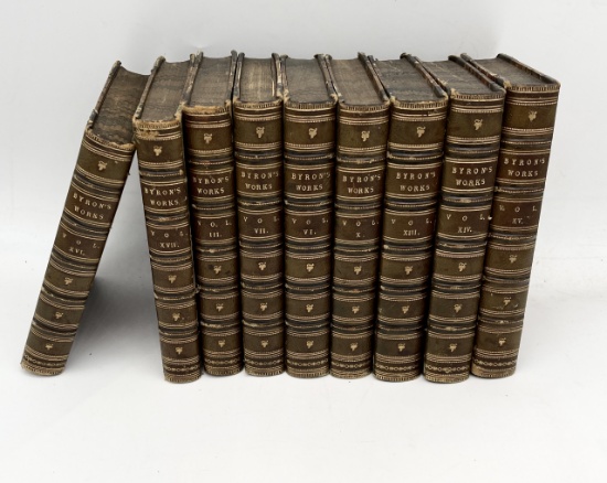 Works of LORD BYRON (1833) Decorative Leather Volumes