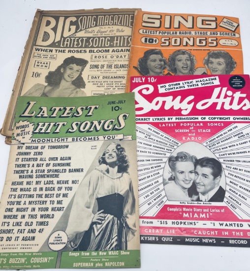 Collection of 1940's Song Books