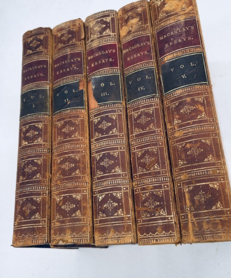 Critical and Miscellaneous Essays by T. Babington Macaulay (1856) Five Volume Set