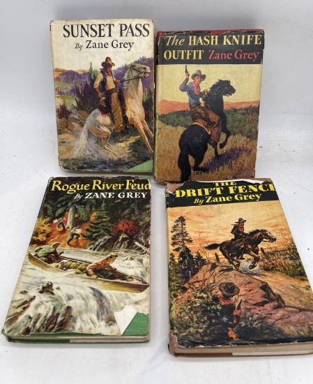 Collection of ZANE GREY Books with Dust Jacket