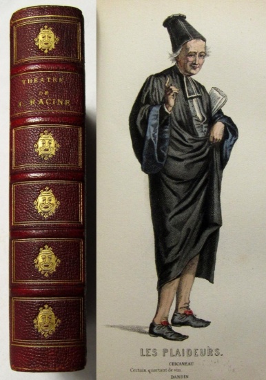 Complete Works of Moliere and Theatre Complet de J. Racine (1870) with Hand Colored Costume Plates