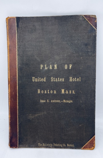 RAREST Architectural Plans of the UNITED STATES HOTEL (1879) Boston MA