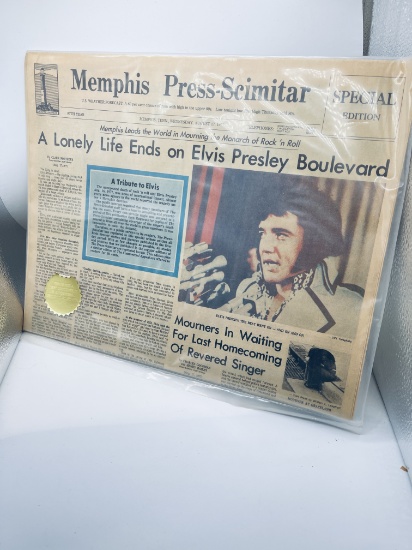 TWO Authentic ELVIS DEATH Newspapers (1977)