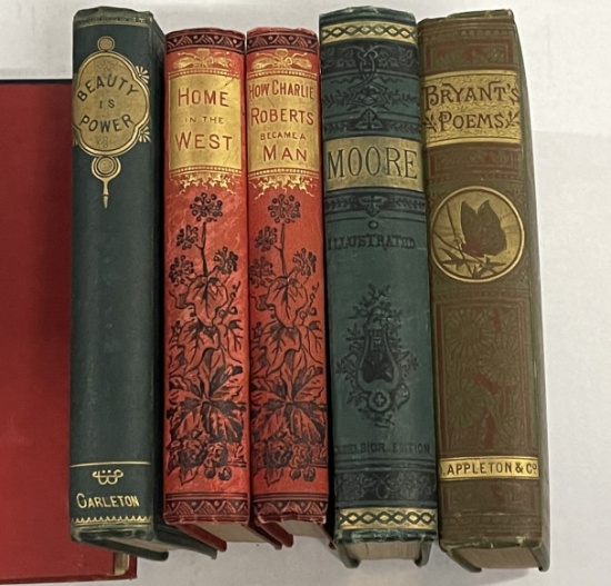 Antiquarian Book Lot with Decorative Bindings