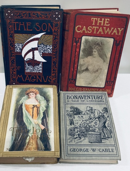 Antique and Vintage Book Lot including Bonaventure: A Tale of Louisiana (c.1900)