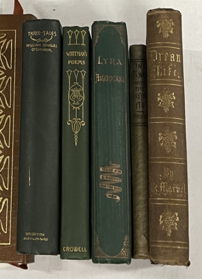 Antiquarian Book Lot including Dream Life (1852) and Lyra Americana (1865)