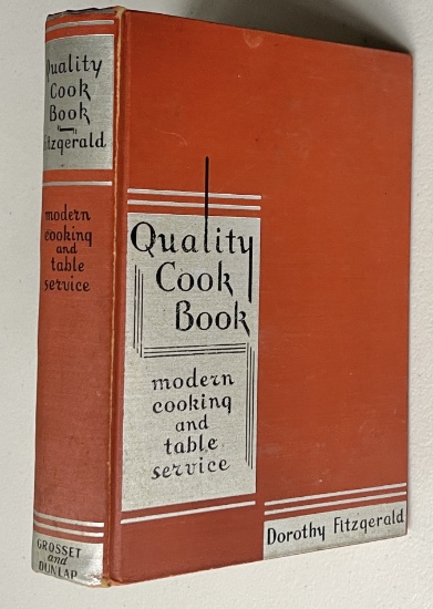Quality Cook Book By Dorothy Fitzgerald (1932)