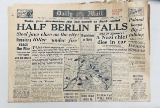 WW2 London Newspaper - HALF BERLIN FALLS