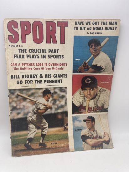 Sport Magazine 1959 with MAYS MANTLE & DIMAGGIO