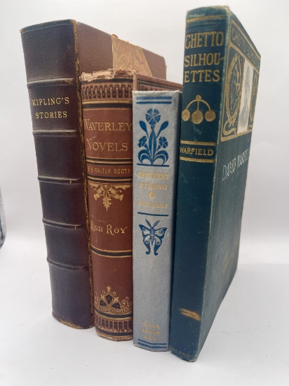 Antique Book Lot including KIPLING - SIR WALTER SCOTT & MORE
