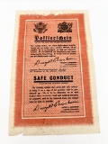 Authentic EISENHOWER WWII AMERICAN SAFE CONDUCT PASS