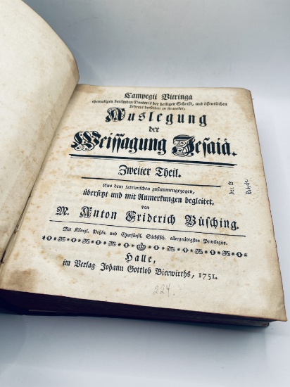 RARE German Book on Isaiah's Prophecy (1751)