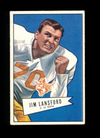 1952 Bowman Small Football Card #144 Rookie Jim Lansford Dallas Texans. EX/