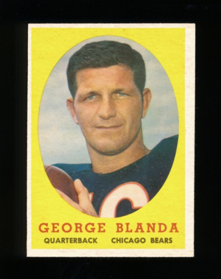 1958 Topps Football Card #129 Hall of Famer George Blanda Chicago Bears. EX