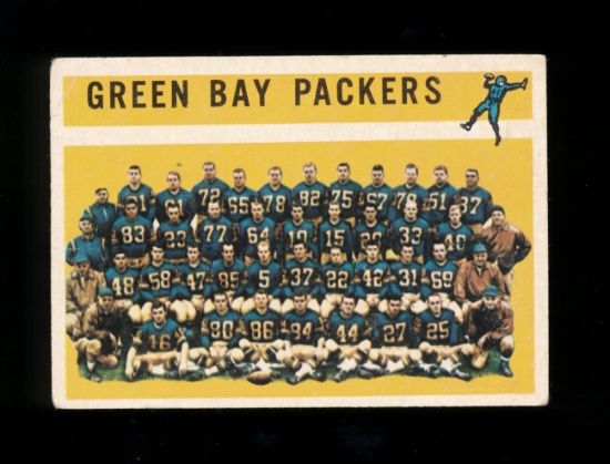 1960 Topps Football Card #60 Green Bay Packers Team Card Check List. G - VG