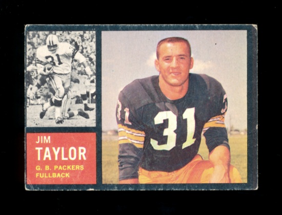 1962 Topps Football Card Scarce Short Print #66 Hall of Famer Jim Taylor Gr