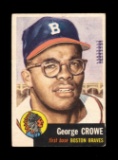 1953 Topps Baseball Card Scarce Short Print #3 George Crowe Boston Braves.